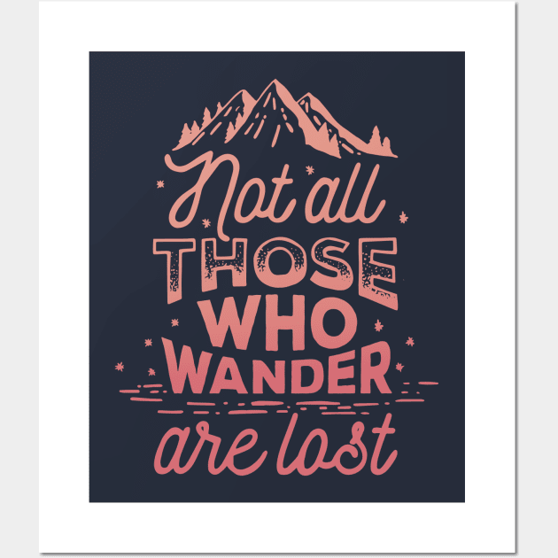 Wanderlust travel  mountain traveler - camping vacation shirt Wall Art by OutfittersAve